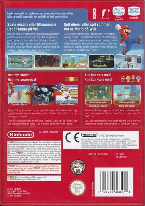 New Super Mario Bros Wii - Dansk manual - Nintendo Wii (B Grade) (Genbrug)